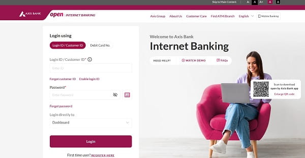 Login to Axis Bank Net Banking