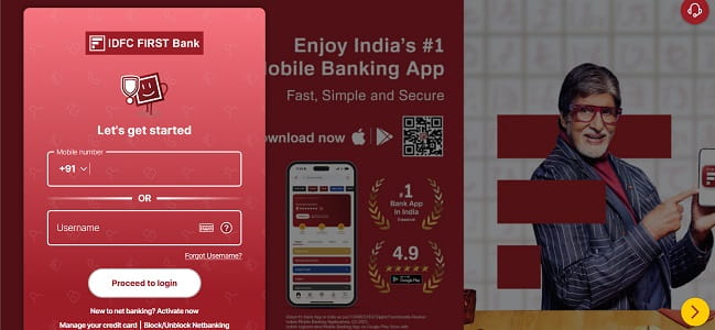 Login to IDFC FIRST Bank Net Banking